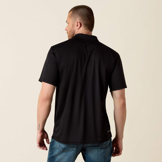 Ariat 10009062 TEK short sleeve polo in black, back view