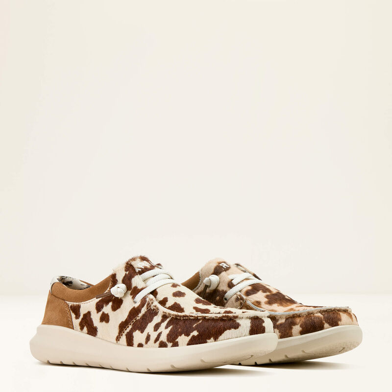 10061345 Hilo Shoe Women TAN AND WHITE BRINDLE HAIR ON|DARK TAN S