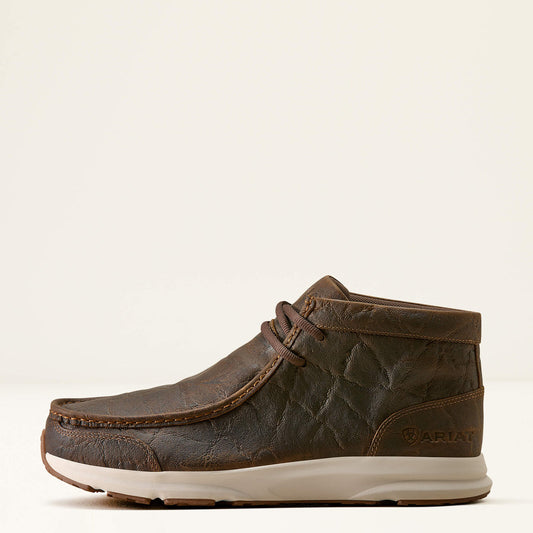 Ariat 10080412 men's Spitfire lace-up moc toe shoe in mahogany elephant print, view 2