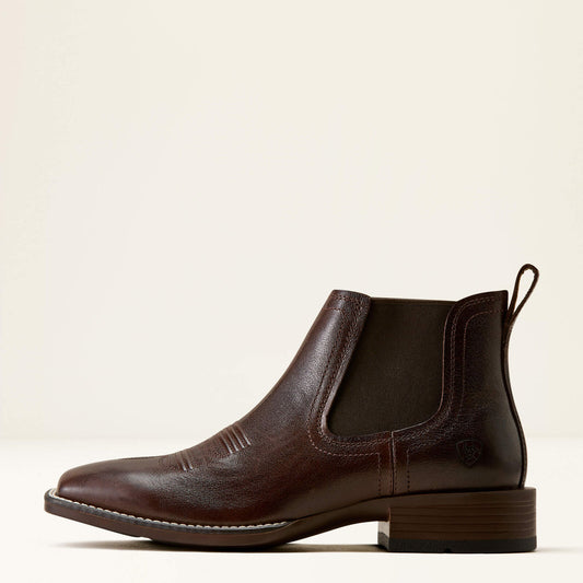 Ariat 10080415 Booker Ultra western boot, outer side view showing the shaft stitching