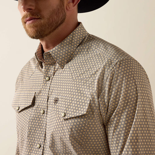 Ariat 10080624 Pilar classic fit snap shirt in white geo print, view 2