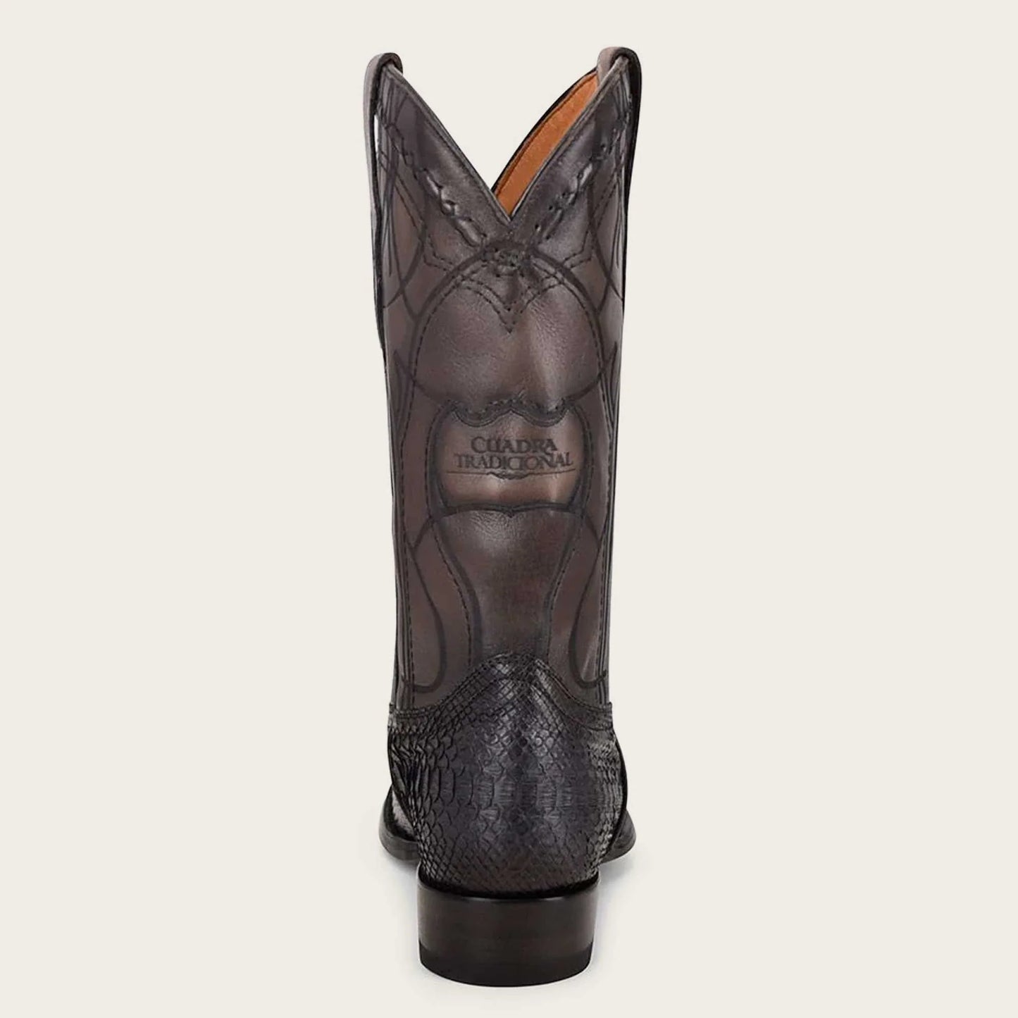 CUADRA CU607 MN PLUNGE BLACK PYTHON LASSER EMBROIDERY NARROW MODEL EE BOOT