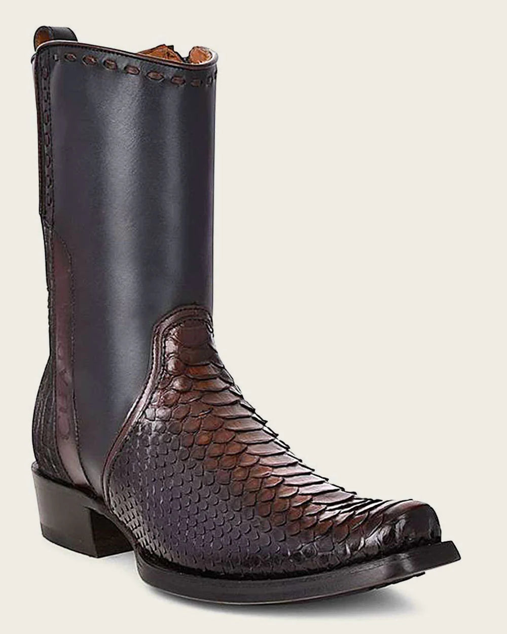CUADRA CU557 EE MN BLACK PYTHON LASER &; WOVEN &; ZIPPER NARROW TOE 1J2DPH