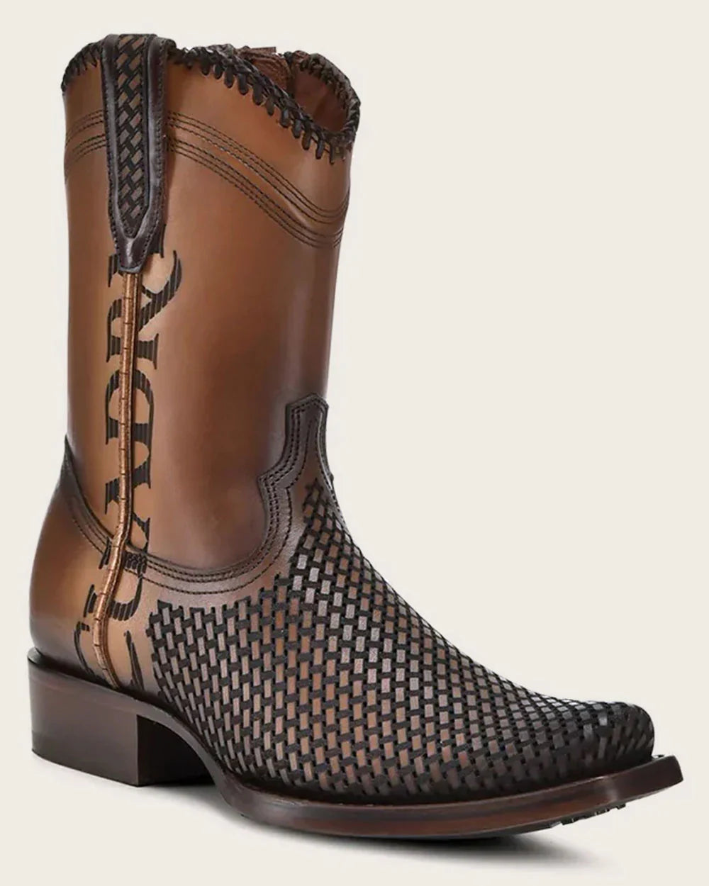 CUADRA 1J2YRS MN DENVER BROWN LASER & WOVEN NARROW SQUARE TOE