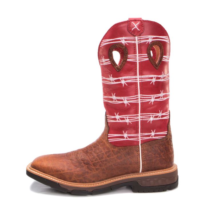 Twisted X Western Work Boot – Distressed Saddle & Ruby MXB0008