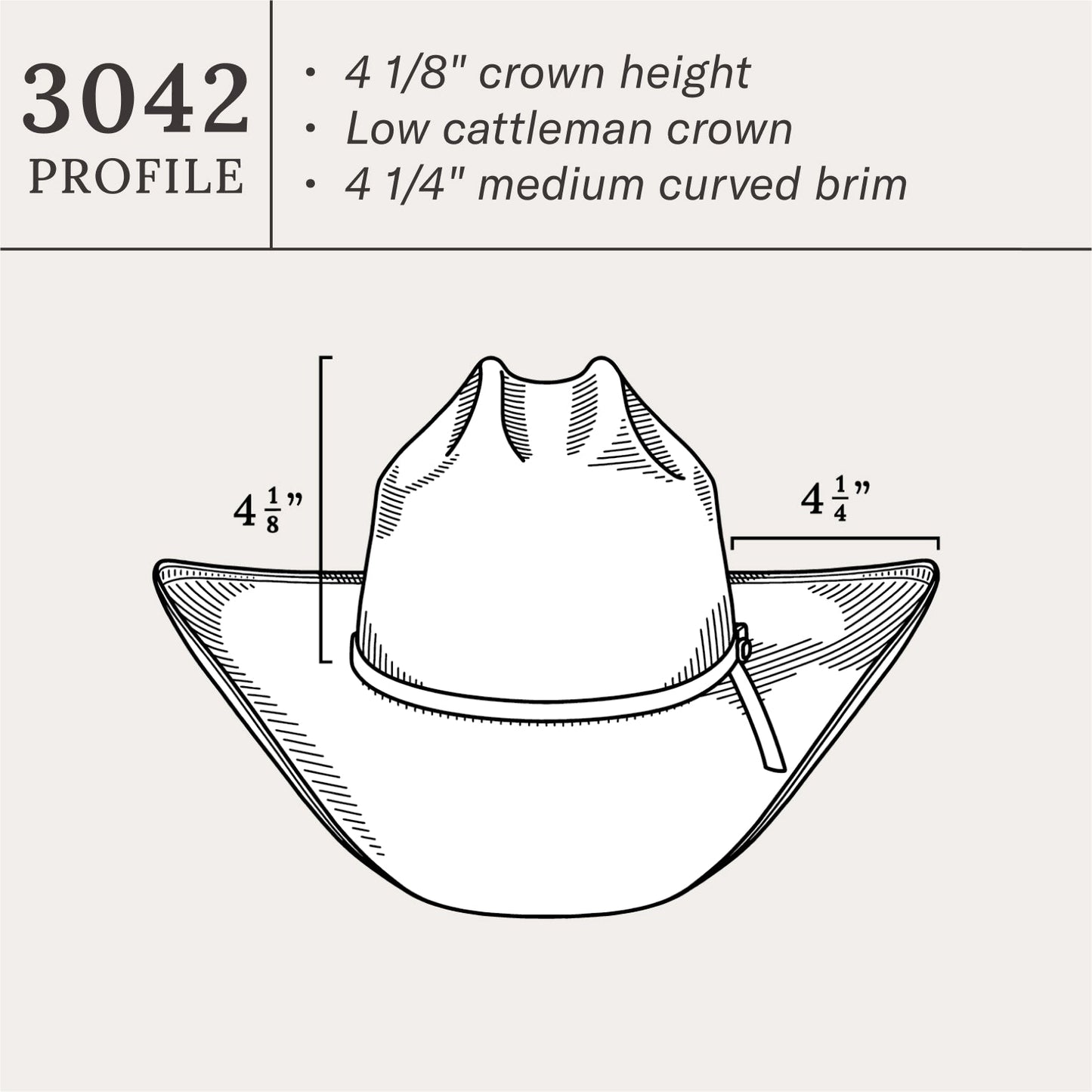 Stetson Griffin 3042 profile diagram