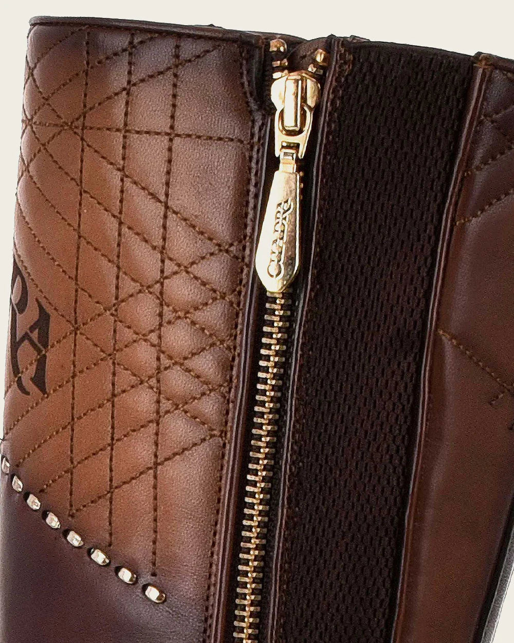 CUADRA WOMEN CU561 Tall engraved brown exotic PITON boot 3F66PH