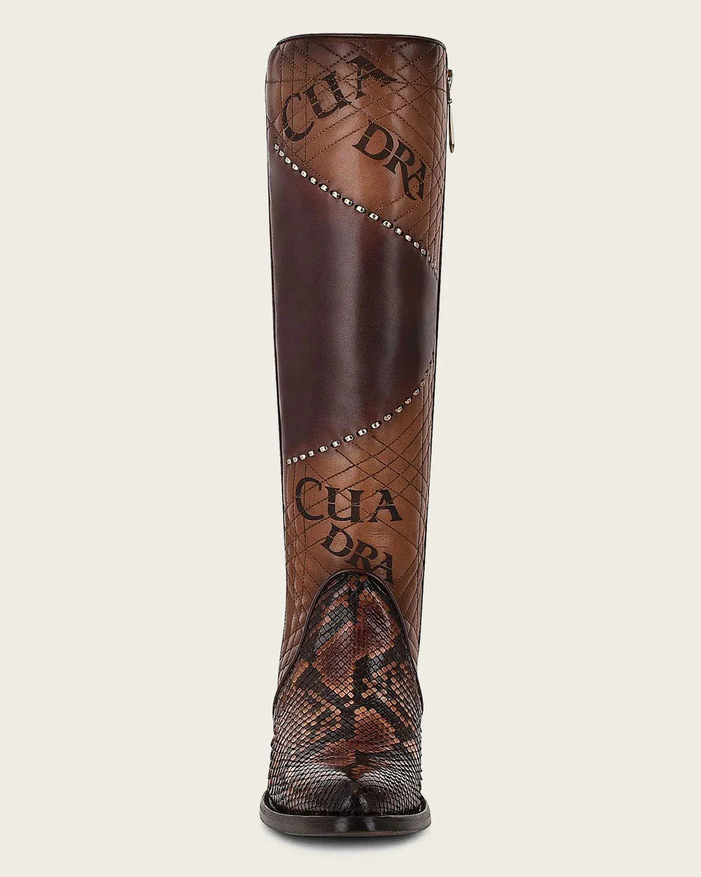 CUADRA WOMEN CU561 Tall engraved brown exotic PITON boot 3F66PH