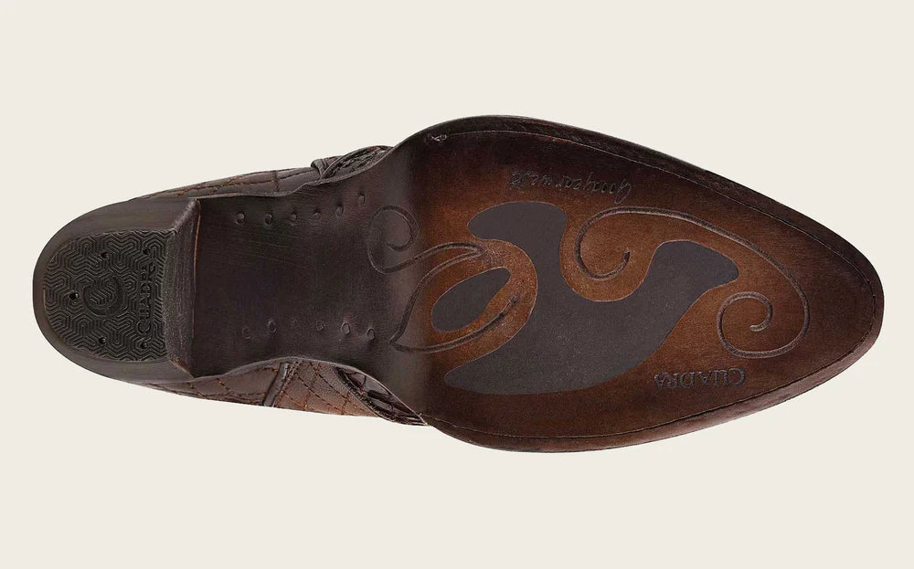 CUADRA WOMEN CU561 Tall engraved brown exotic PITON boot 3F66PH