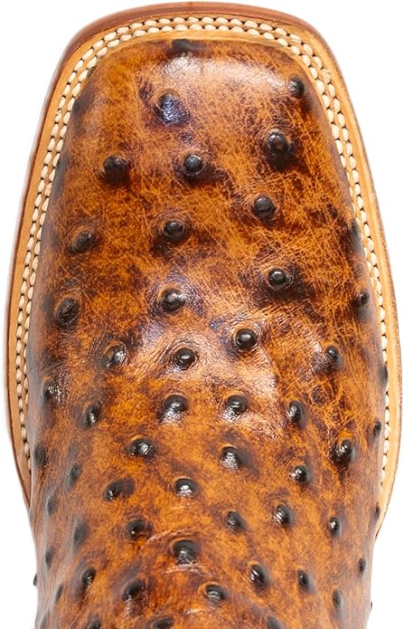 Cowboy Boots Ostrich Print Rustic Cognac/Cognac Top - RSP203109