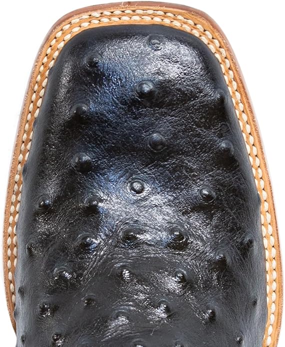 Cowboy Boots Ostrich Print Black/Black Top - RSP203121