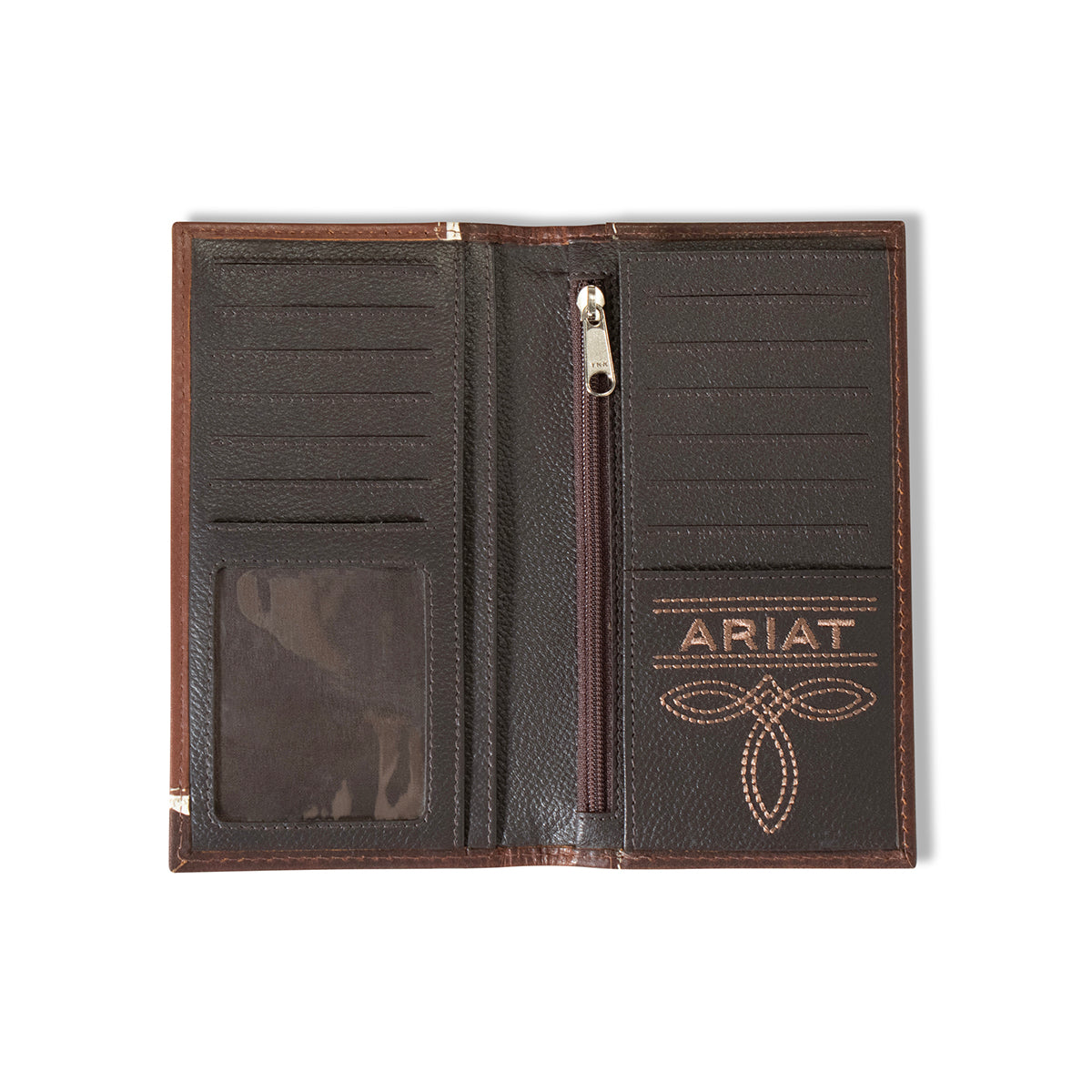 Ariat Men's Tan Two Tone Shield Logo Rodeo Wallet A3547708