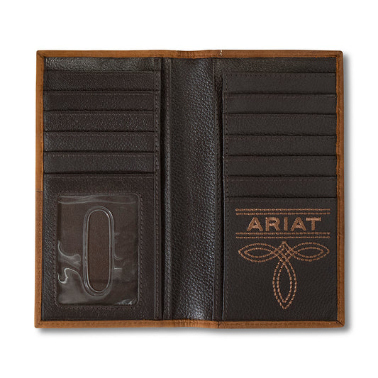 Ariat Men's Medium Brown Two Tone Leather Rodeo Wallet A3552544