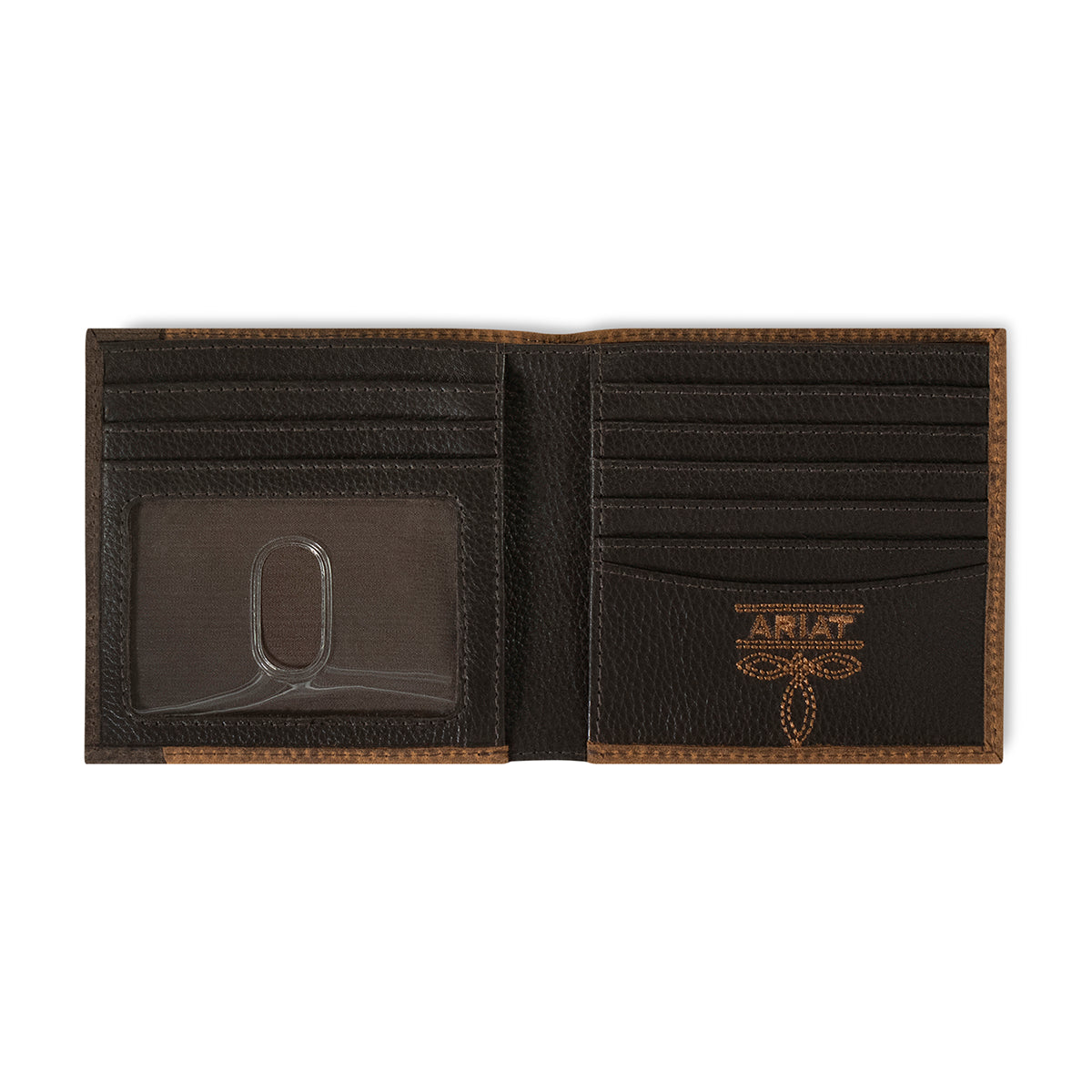 Ariat Men's Brown Rowdy Overlay Ariat Shield Large Bifold Wallet A35622282