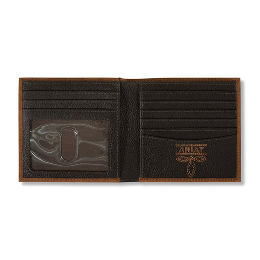 Ariat Men's Brown Brindle Calf Hair Large Bifold Wallet A3562502