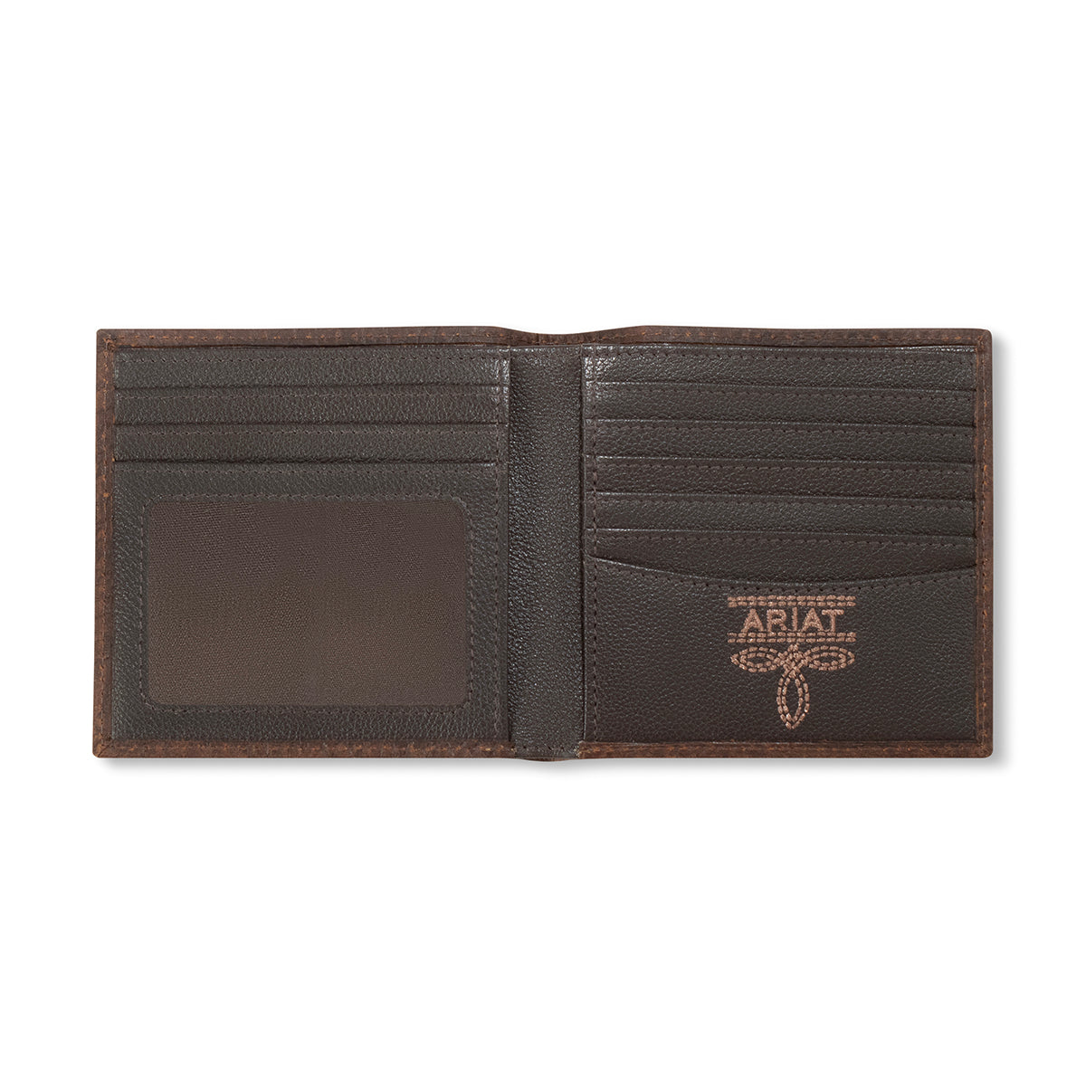 Ariat Men's Brown Ariat Buck Stitch Large Bifold Wallet A3563502