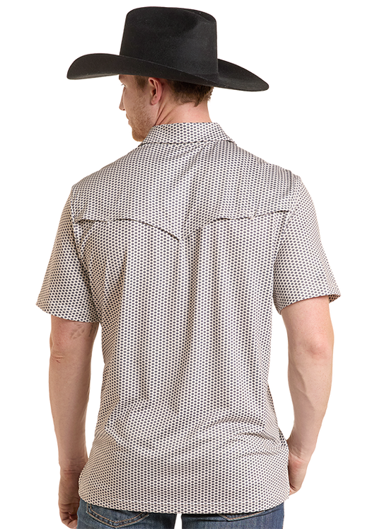 Rock & Roll Denim BM51T10067 men's polo in natural, back view