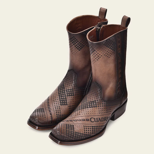 CUADRA MN CU737 TWISTER BROWN LASER & WOVEN & ZIPPER N 1J2URS