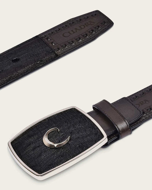 Cuadra Men’s Black Python Leather Western Belt BC378