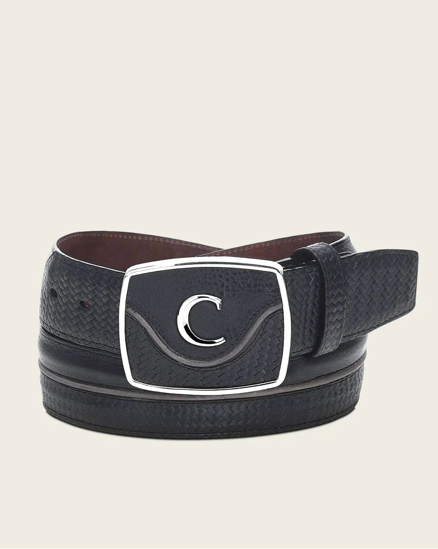 Cuadra Belt Men's Western Belt in Black Bovine Genuine Leather BC201