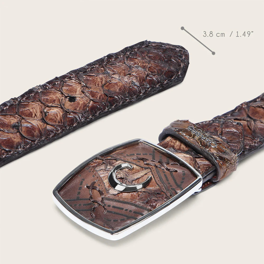 Cuadra Men's Western Honey Belt in Poisson Leather