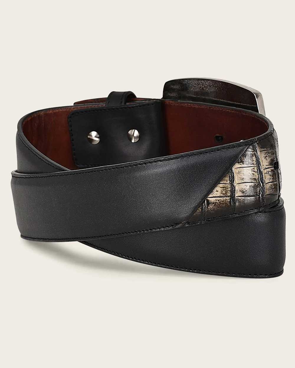 Cuadra Men's Black ultra exotic western style Belt
