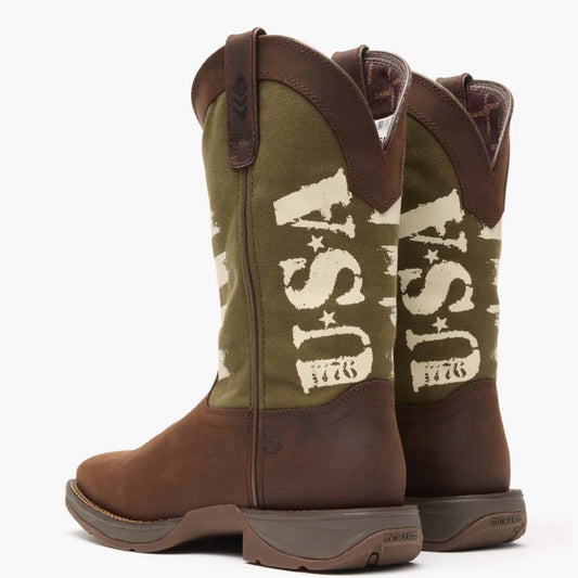 Rebel™ by Durango® Army Green USA Print Western Boot- DDB0313