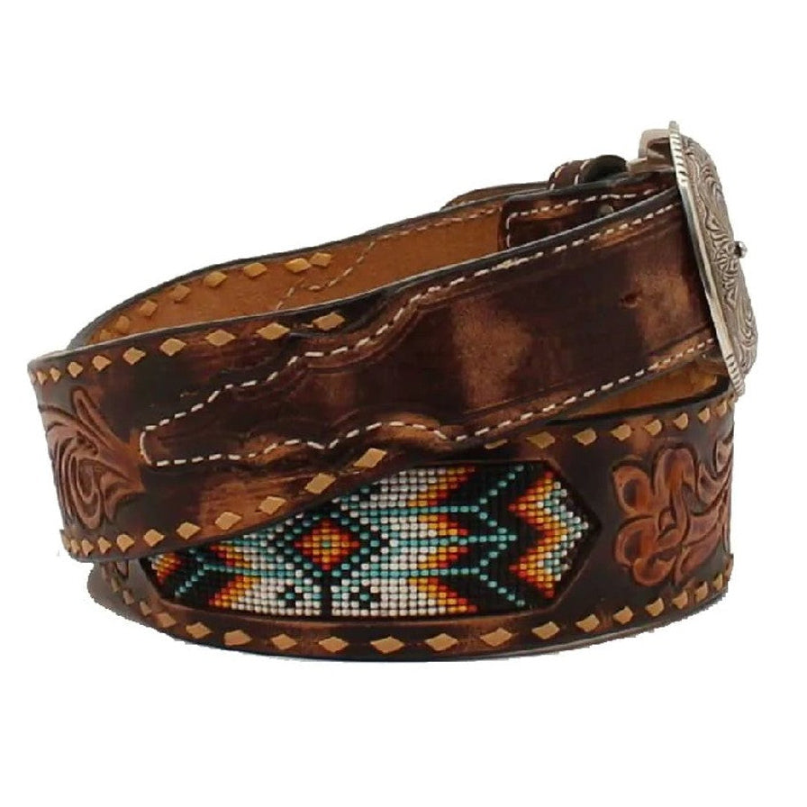 3D MEN'S BEADED INLAY BROWN BELT D100013402