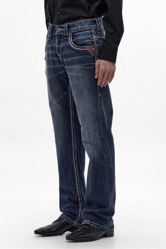 Rock Revival Men's Handel Dark Blue Bootcut Jean RP5783B202R - photo 2