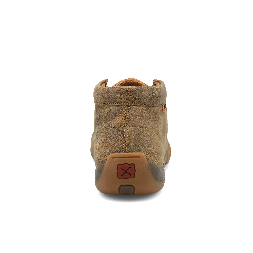 Twisted X MDM0033 bomber and tan chukka driving moc, available at Teres Western Wear in Dallas