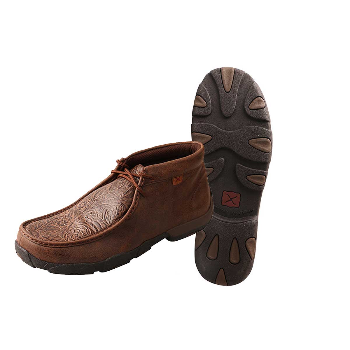 Twisted X Casual Shoes Mens Leather Driving Mocs Lace Up Brown - MDM0059