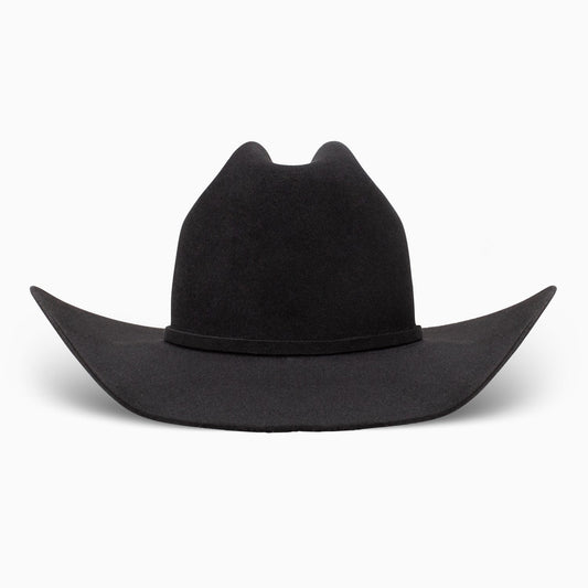 Resistol Ranch Road 6X black cowboy hat crown detail