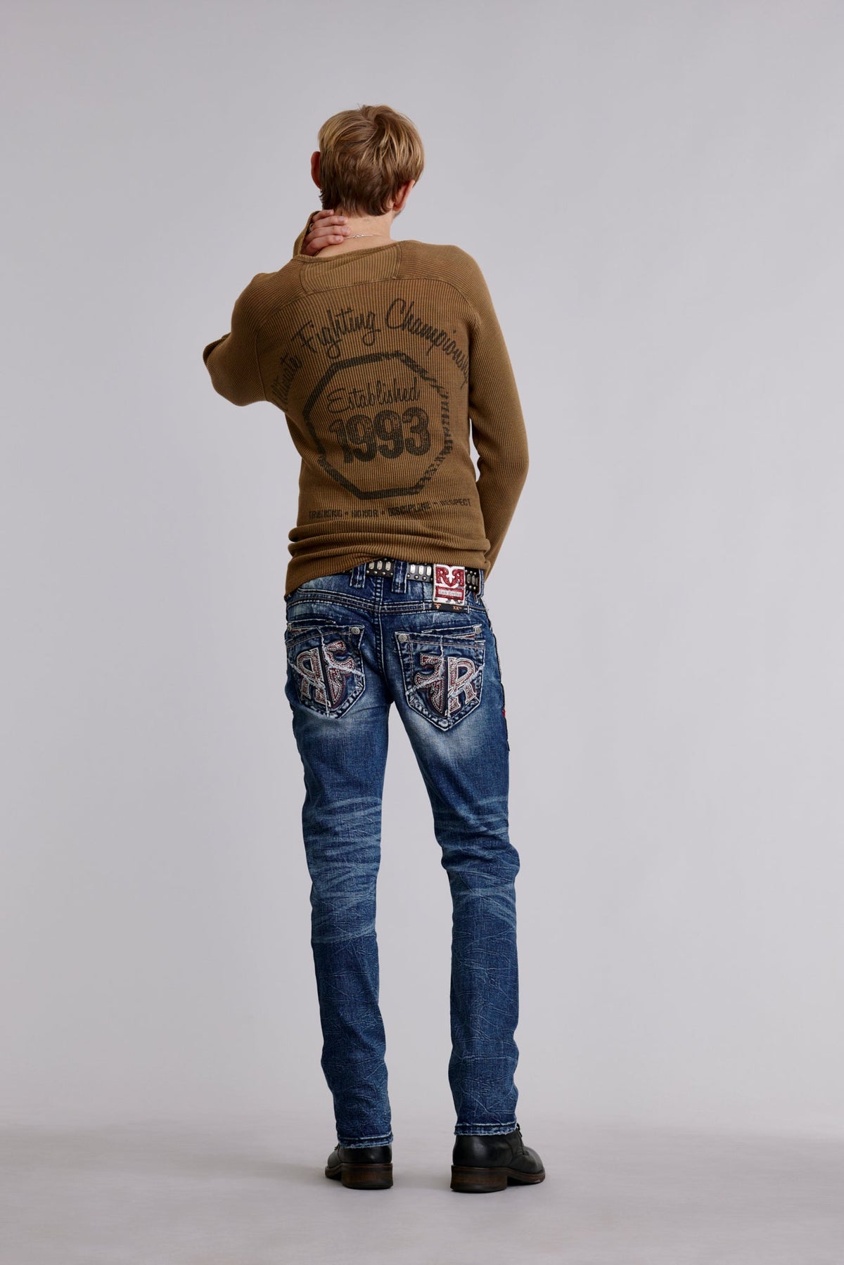 Rock Revival Men's Merlot Medium Blue Straight Leg Jean RP5673J202R - photo 3