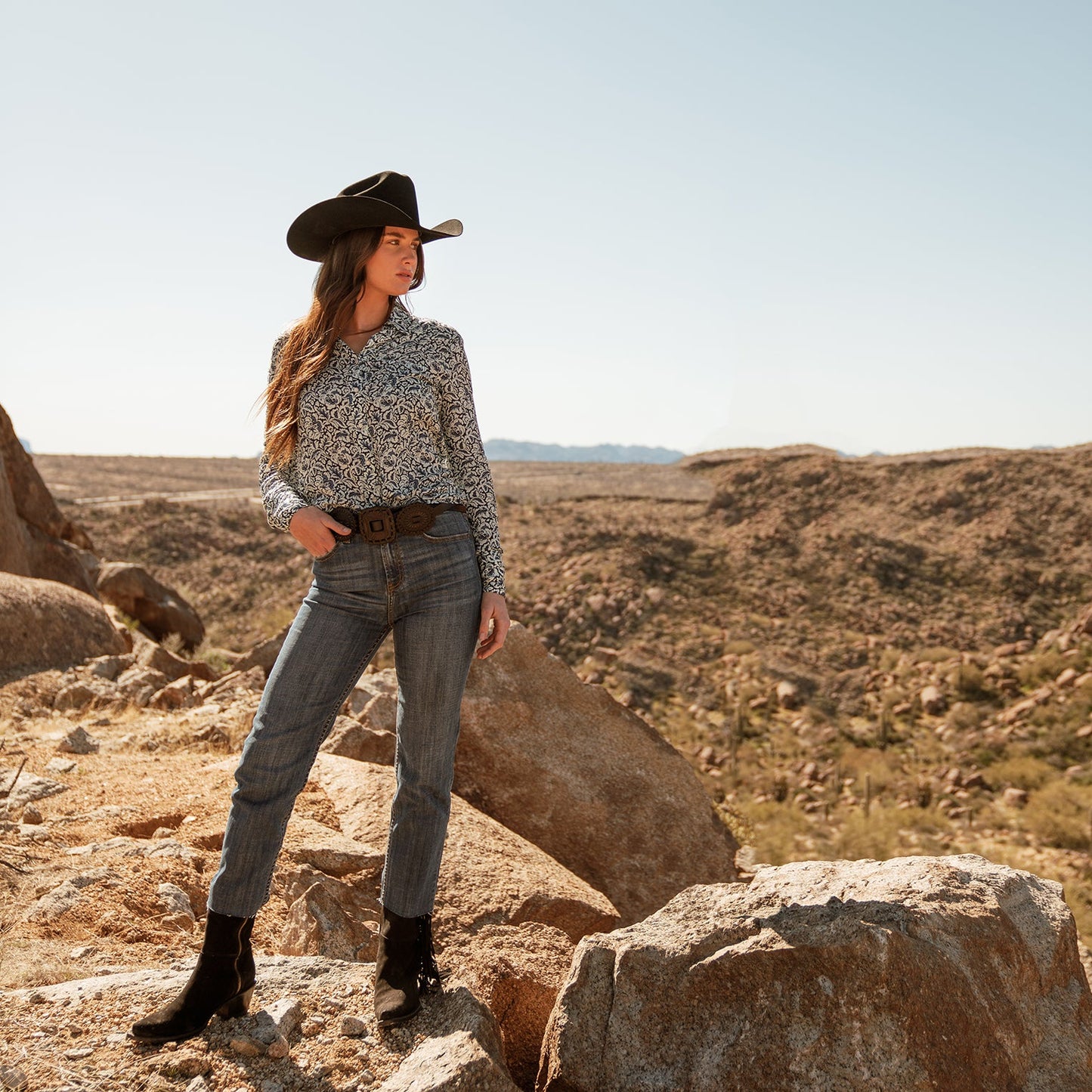 Stetson Skyline 6X black cowboy hat, detail