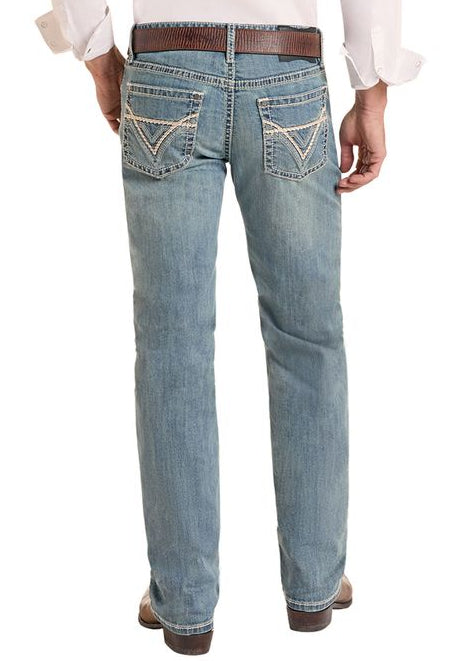 Rock & Roll Denim Revolver men's light vintage slim fit straight leg jean BM1RD09954, front