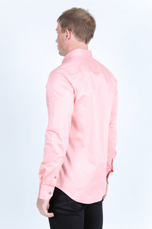 Platini CTL9826 Cattle Dress Shirt in pink, back view