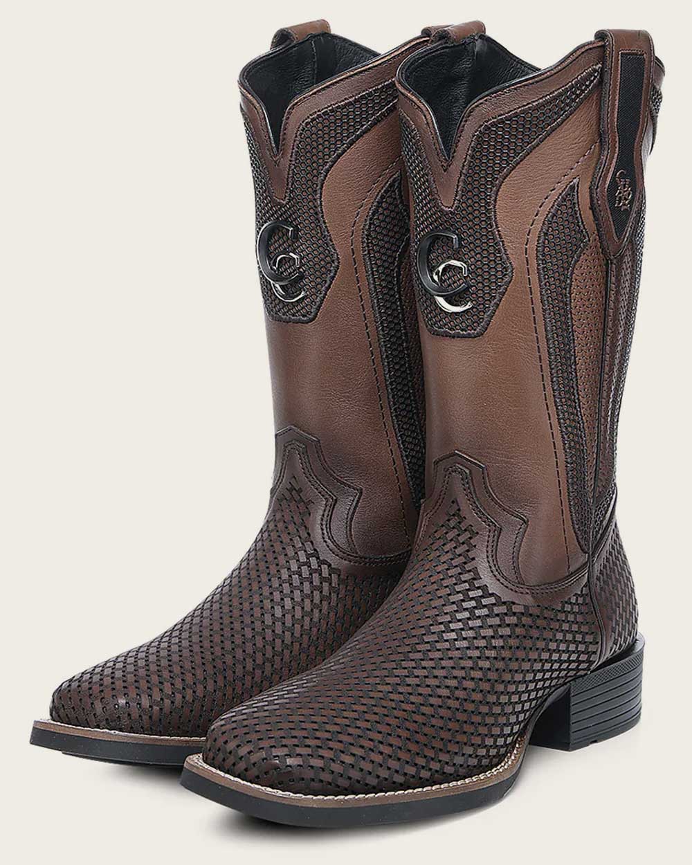 CUADRA CU984-L Men Honey Embroidery & Laser Square Toe