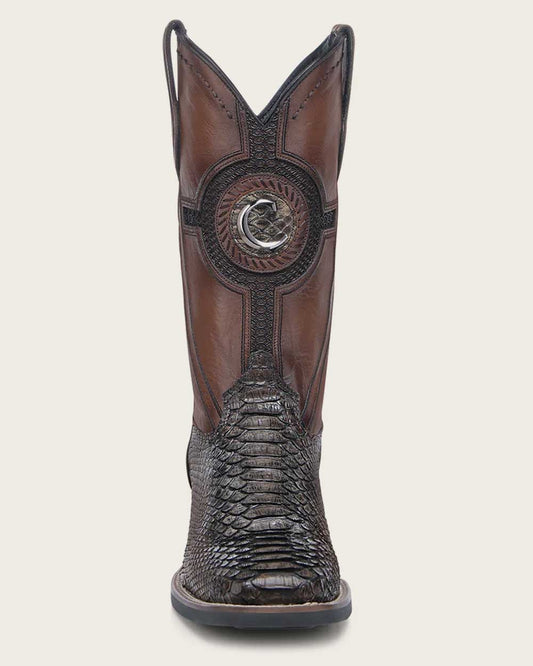 Cuadra Python Western Boot Honey Square Toe CU978-L