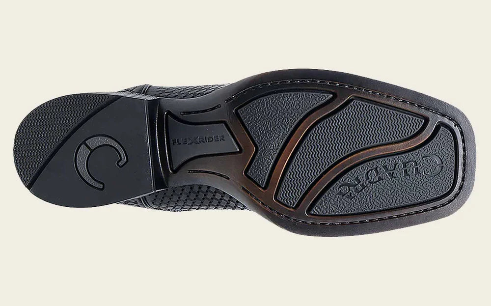 CUADRA CU985 - L MENS BOOT BLACK EMBROIDERY & LASER SQUARE TOE