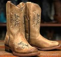Tanner Mark TMG205060 Mesquite girls western boot in burnished sand with shimmer beige inlay