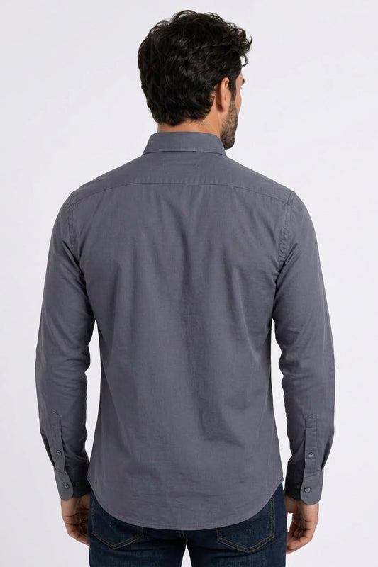 Platini CTL11731 Cattle Dress Shirt in charcoal, back view