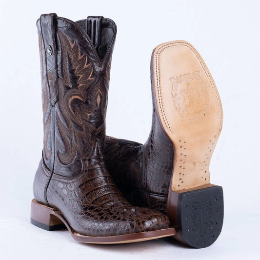 TANNER MARK Caiman Hornback Print Classic Brown / Marble Brown Top- TM201701