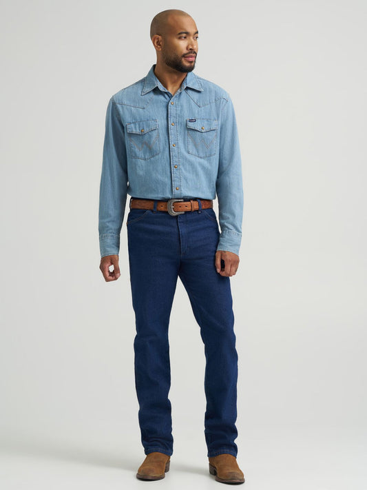 Wrangler 937STR Cowboy Cut stretch slim fit jean in dark stone