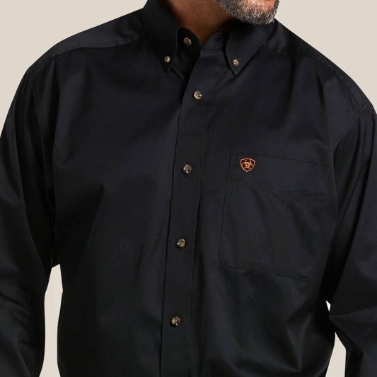 Ariat Men Solid Twill Classic Fit Shirt Black Style No. 10000502
