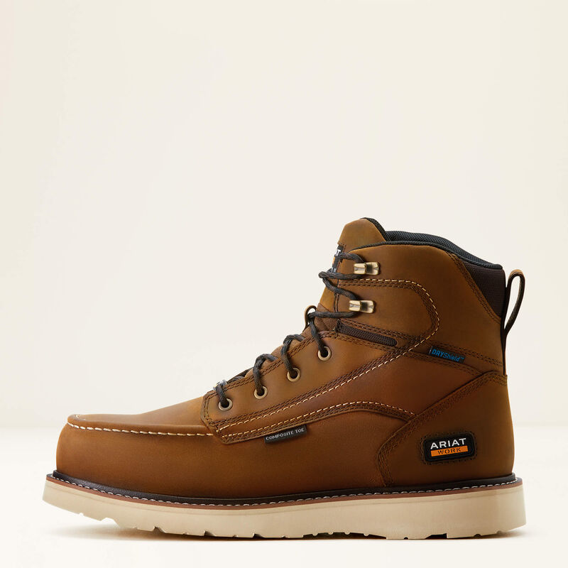 ARIAT Rebar Wedge Moc Toe 6" Waterproof Composite Toe Work Boot 10053615