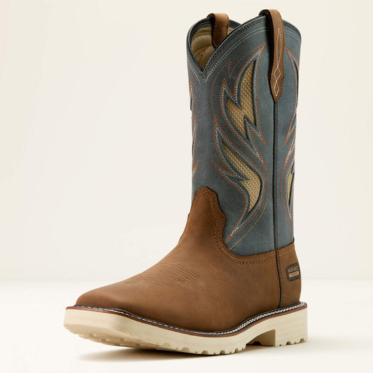 10061285 EE Mens Ariat Activator VentTEK Work Boot ALAMO BROWN|STONE GREY EE