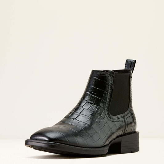 10074163 Ariat Men Booker Chelsea Wide Square Toe Black Western Boot EE