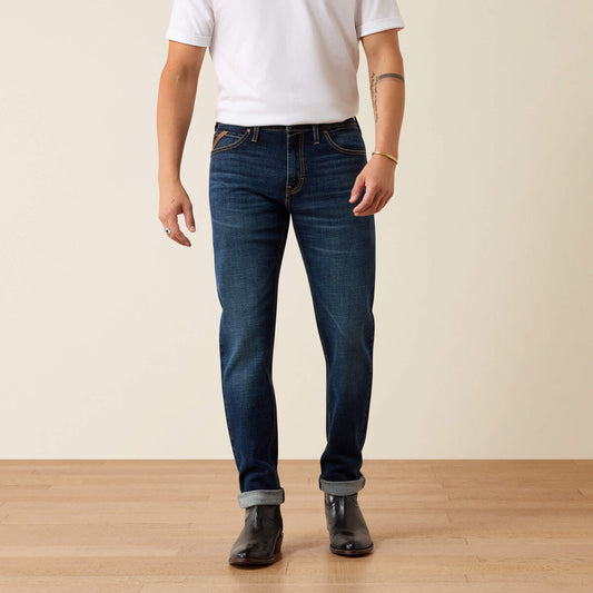Ariat M8 Hansen men's slim taper jean in Kyle wash, front view