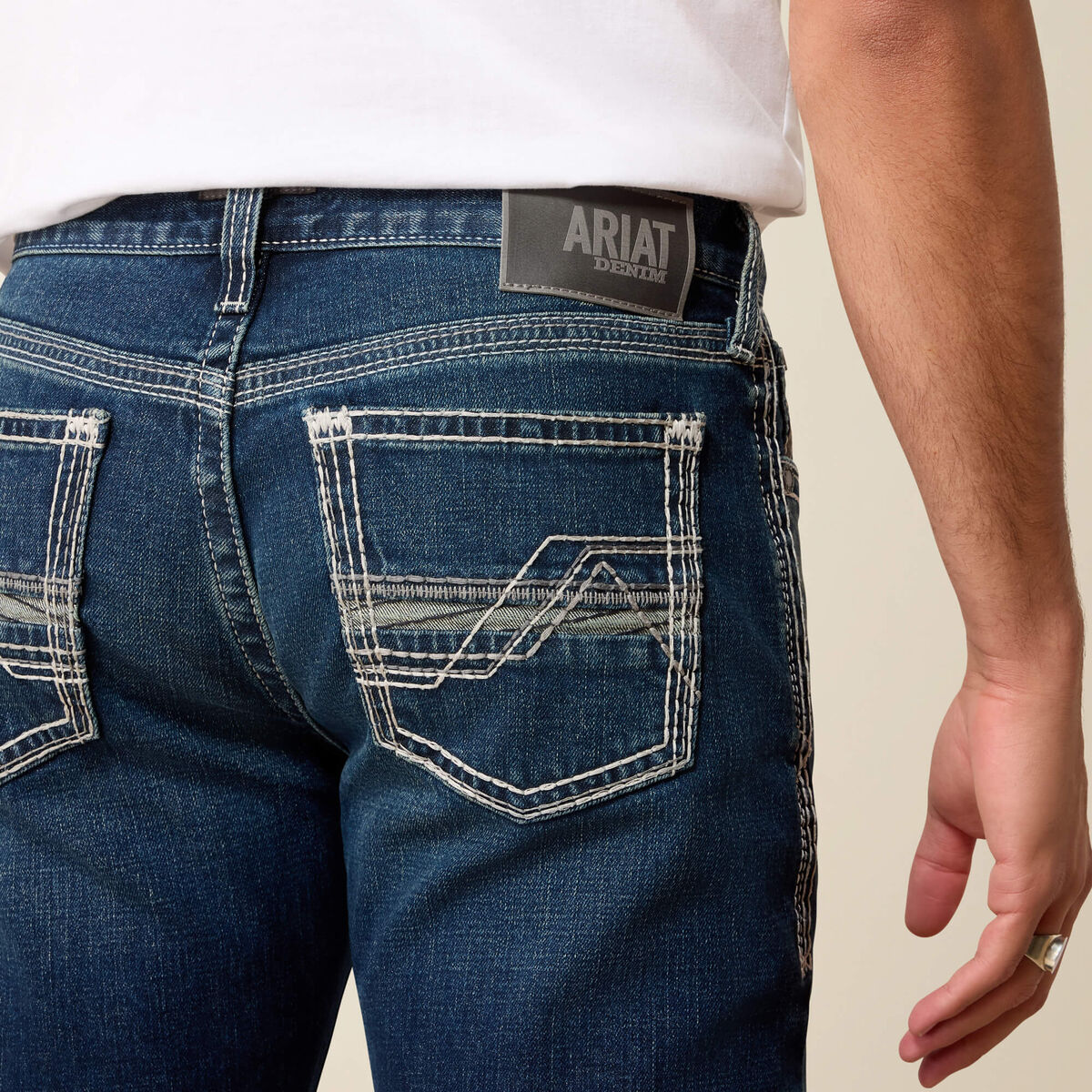 Ariat M7 Slim Christopher men's straight leg jean in James wash, view 2