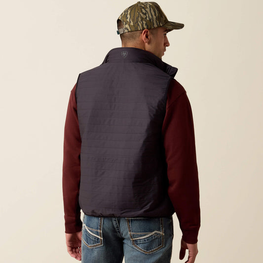 Ariat 10079256 men's Wylie quilted vest in Obsidian, view 2